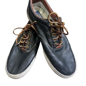 Polo by Ralph Lauren Black and Brown Sneakers with Leather Trim